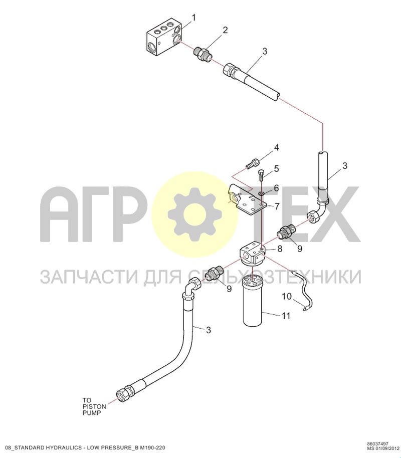 Чертеж Стандартная гидросистема - низкое давление (RC1.08.017)